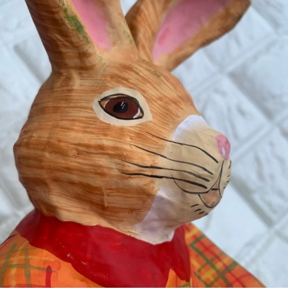Vintage Paper Mache Bunny Rabbit In Cabbage Decor Department 56